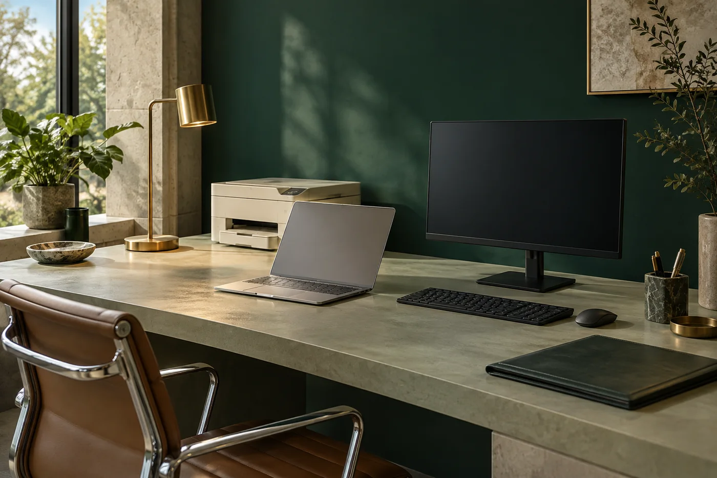 Workplace computers and printing equipment